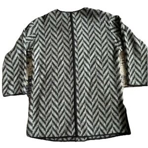 Vintage Women's Talbots Herringbone Wool Coat Full Zip Snaps Size Medium  NWT‎